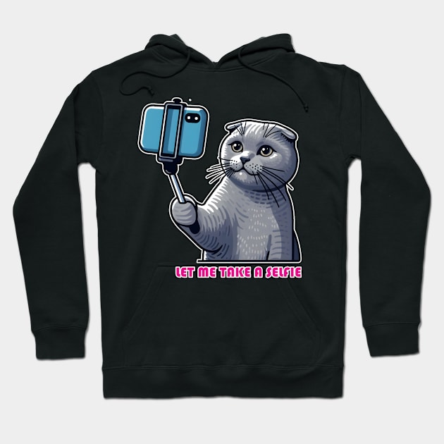 Cat Selfie Hoodie by Rawlifegraphic